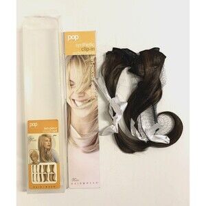 Hair U Wear POP Synthetic Clip-In Extensions 9 pc Straight R6 Chocolate Copper